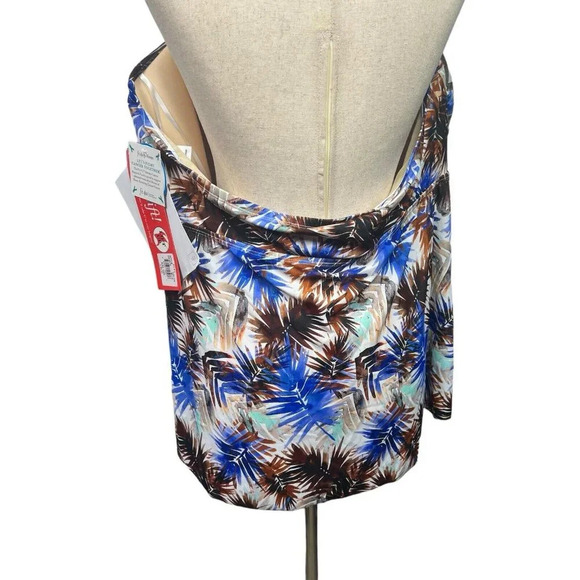 Fit4U Convertible Swim Top Mesh Molded Bra Plus Size 22W Multicolor NWT - Picture 2 of 9